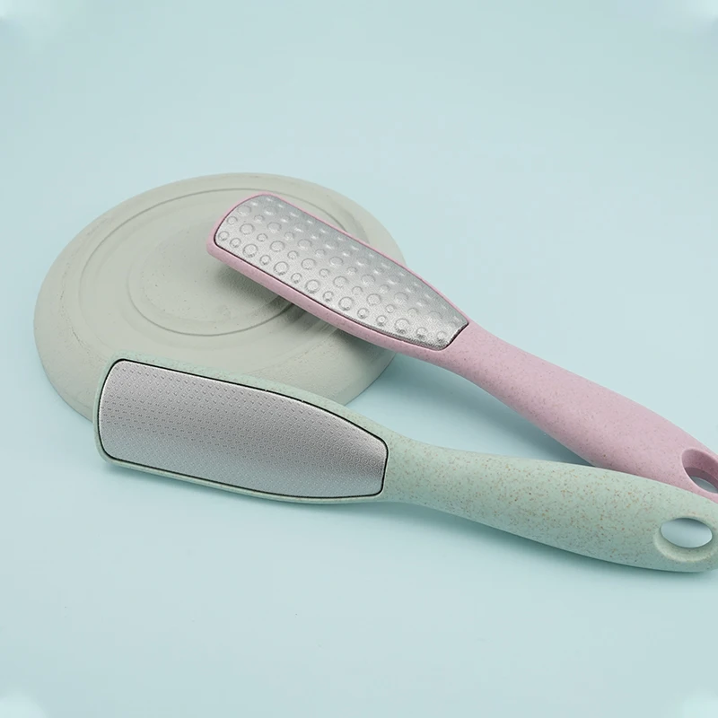 Professional Foot File Callus Remover Double Sided Foot Scrubber with wheat straw handle For Cracked Heel And Foot Dead Skin