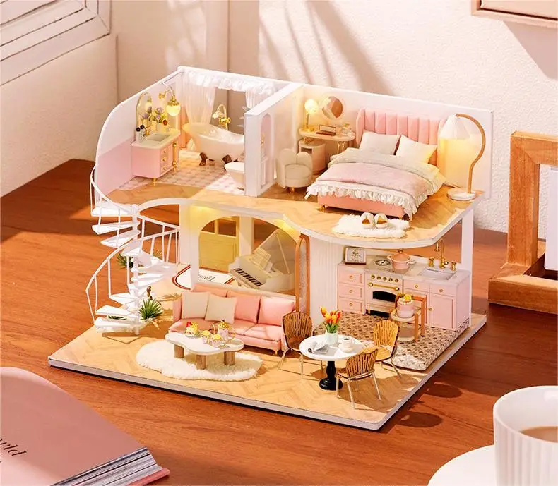Лидер продаж, миниатюрные деревянные кукольные домики «сделай сам», детская мебель, ролевые игры, развивающие игрушки
