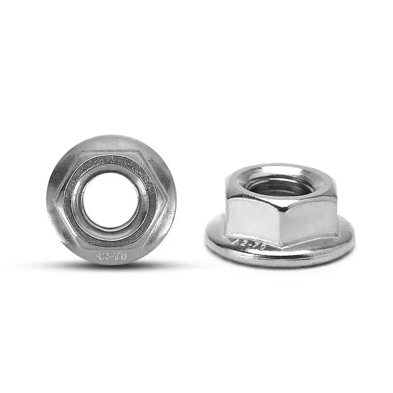 Factory Directly Din6923 Flange Nut Ss304 Ss316 Standard M6 M7 M8 M10 Hex Flange Nuts