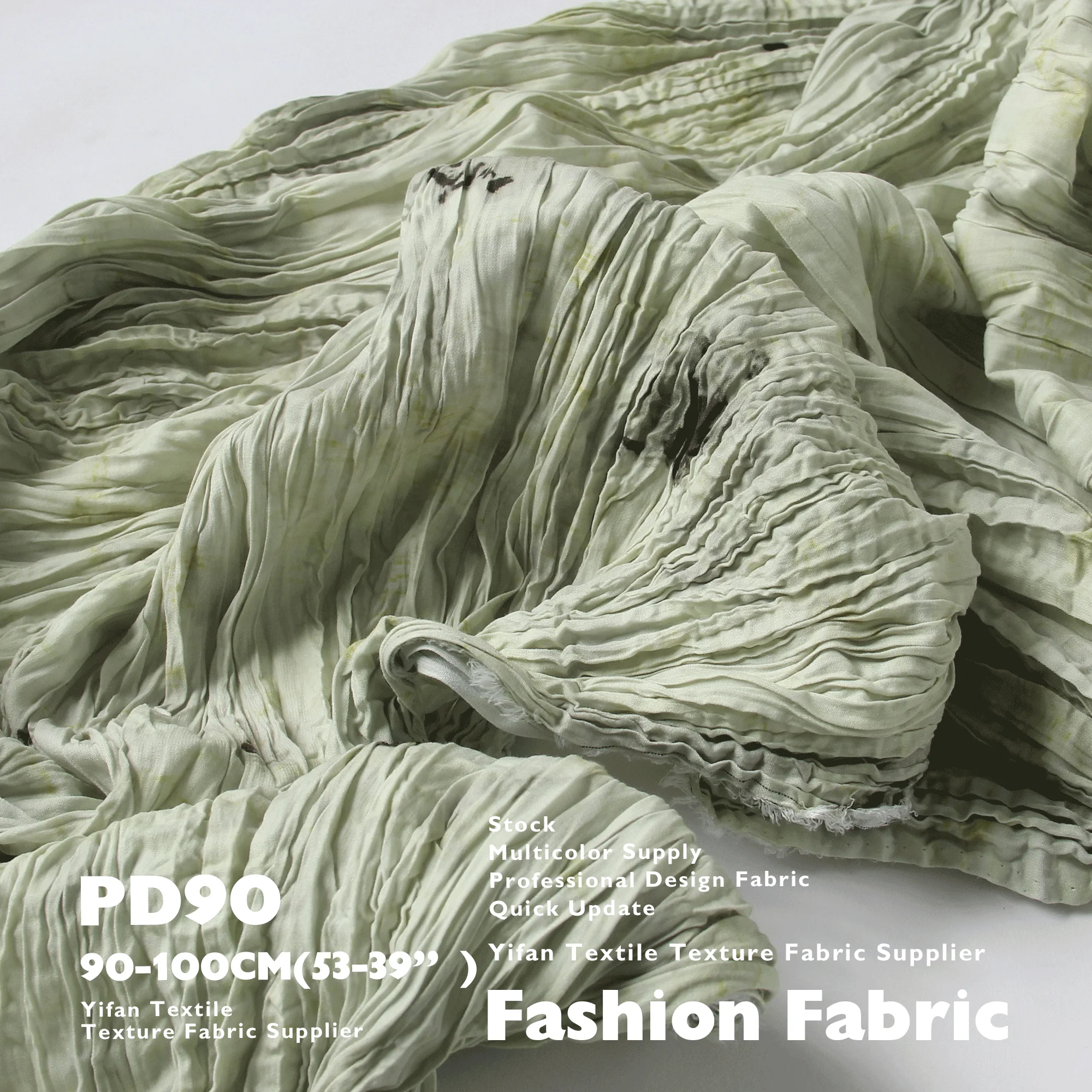 Fashion Fabrics Plant Dyed Ink Printed Fabric Natural Wrinkled Texture Fabric For Shirt Dress Skirt