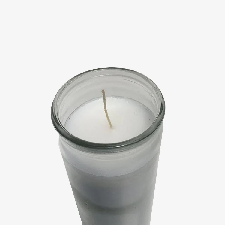 Paraffin Wax Novena Vigil Clear plain Glass Jar 5 to 7 Day White Candle for church