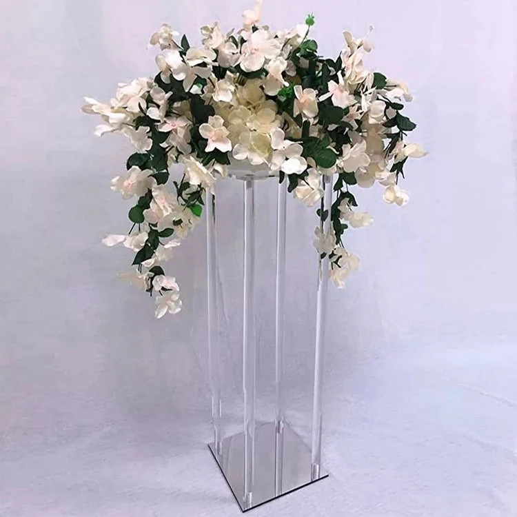 Wedding Centerpieces Acrylic Vases square Geometric Tall Flower Stand for Party Table Decorations