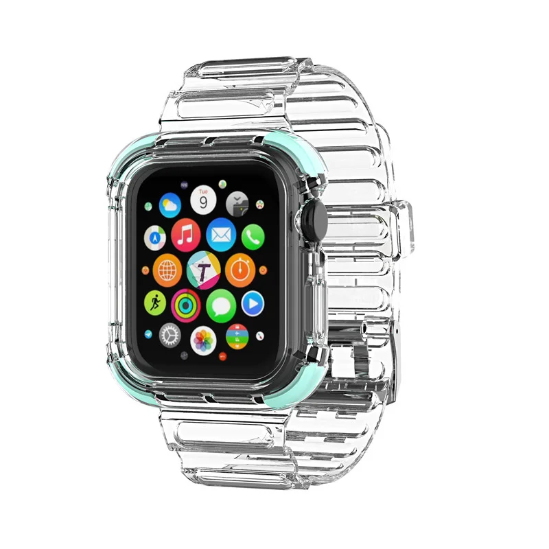 Transparent Rubber Watches Sports Band TPU Clear Bands For Apple Watch Series 5/4/3/2/1 Bracelet Strap Smart Watch Wristbands