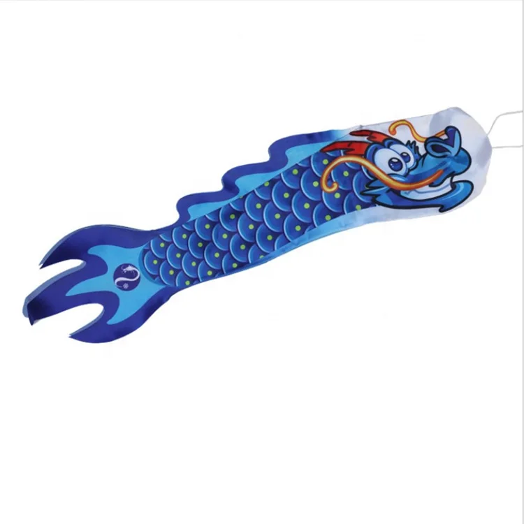 Wholesale Hanging Decor Japan Fish Flag Japanese Carp Flag Banner Stain Polyester Koi Fish Windsock