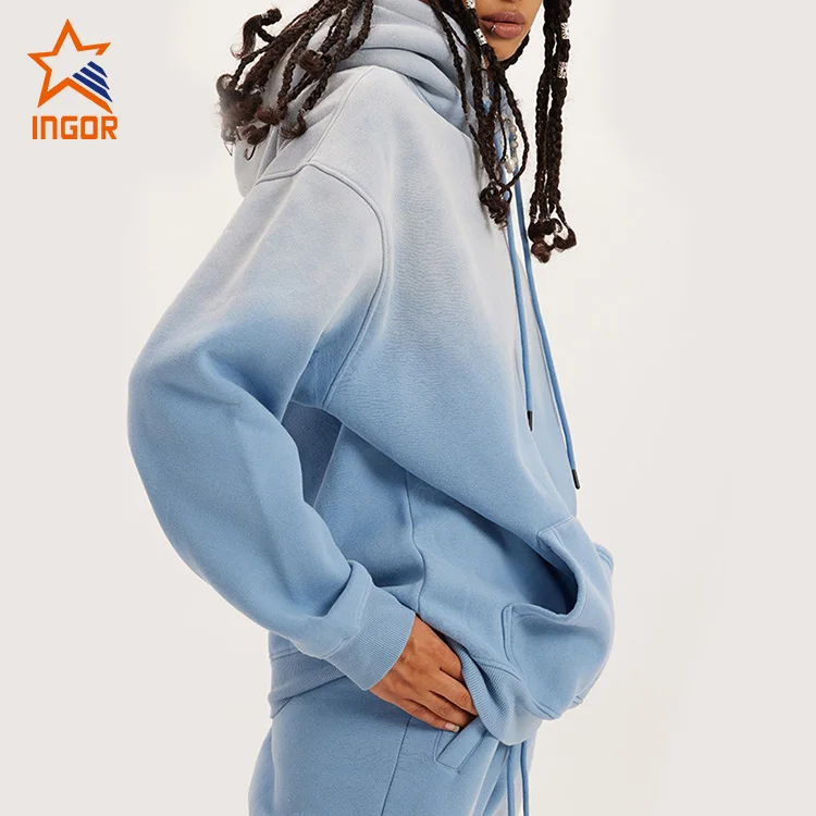 Ingor Distressed Wash Hoodies Oversized High Quality 100% Cotton Fleece Acid Wash Hoodie Vintage for Unisex