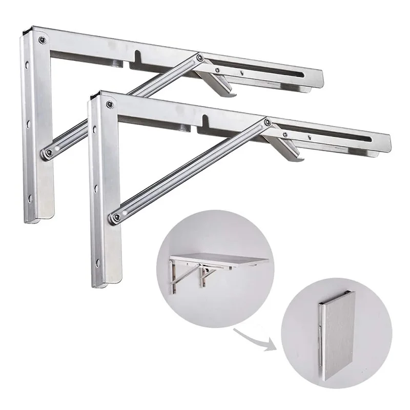 14 Inch L Shape Support Wall Mount Angle Folding Bracket Triangle Shelf Bracket For Furniture