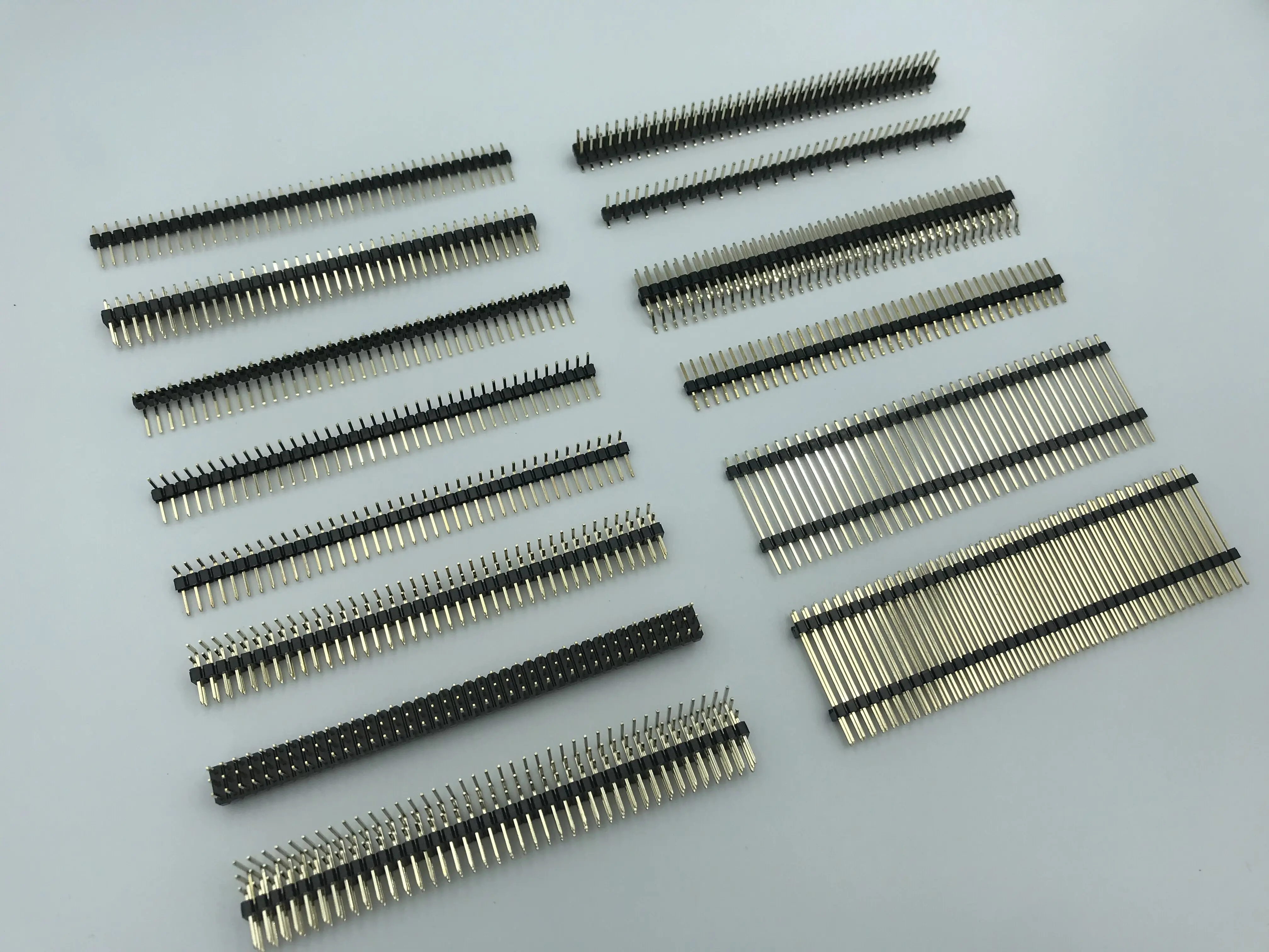 2.54mm male pin header three row straight pin header 40pins gold plated