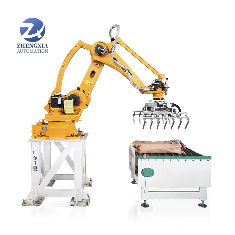 Automatic Carton Box Case Palletizering Line Water Juice Bottle Box Automatic 25 kg Robotic Bag Palletizer Machine Robot Stacker