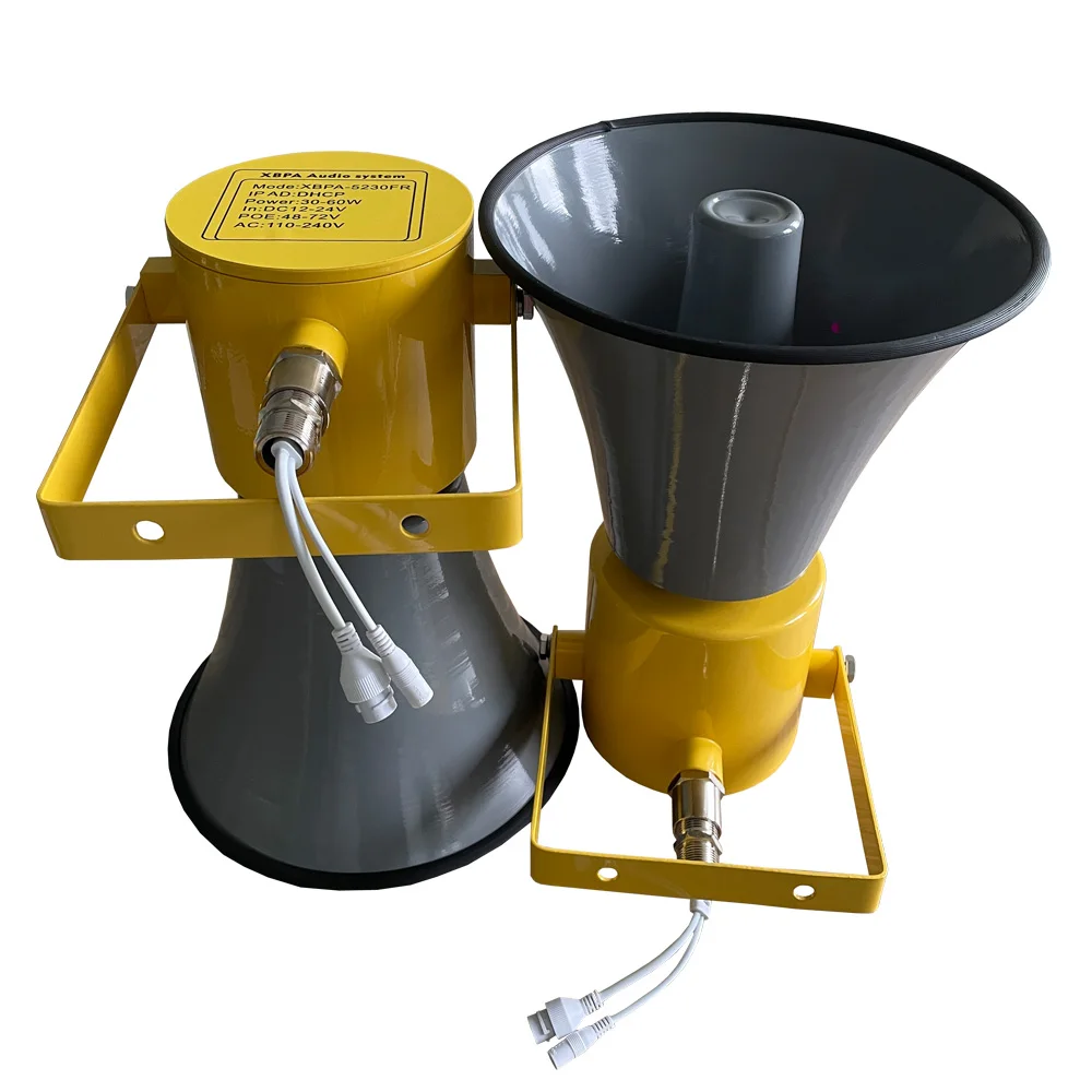 PA System Outdoor Audio Paging System 15W/30W/60W  POE Power Horn Speaker with Built-in Amplifier IP PA Speaker Horn