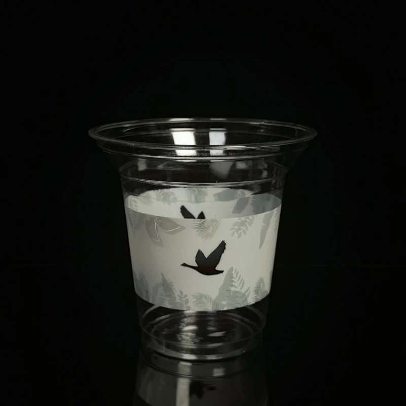 Oem Brand Logo Printing 12 oz Clear Plastic Cups Pet Milkshake Slush Ice Cups With Custom Logo