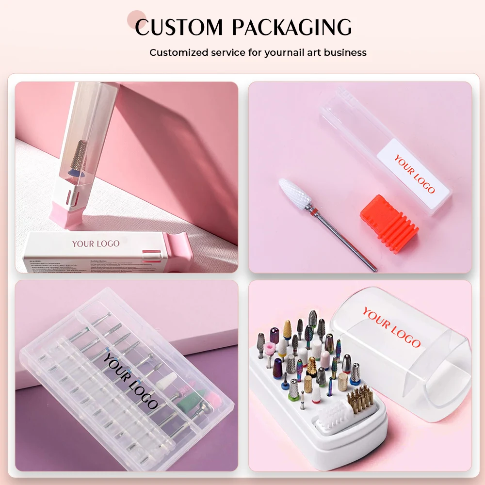 High Quality Carbide Nail Drill Bits Set Custom Logo Manicure Tools In Plastic Case Nail Bit 4XC