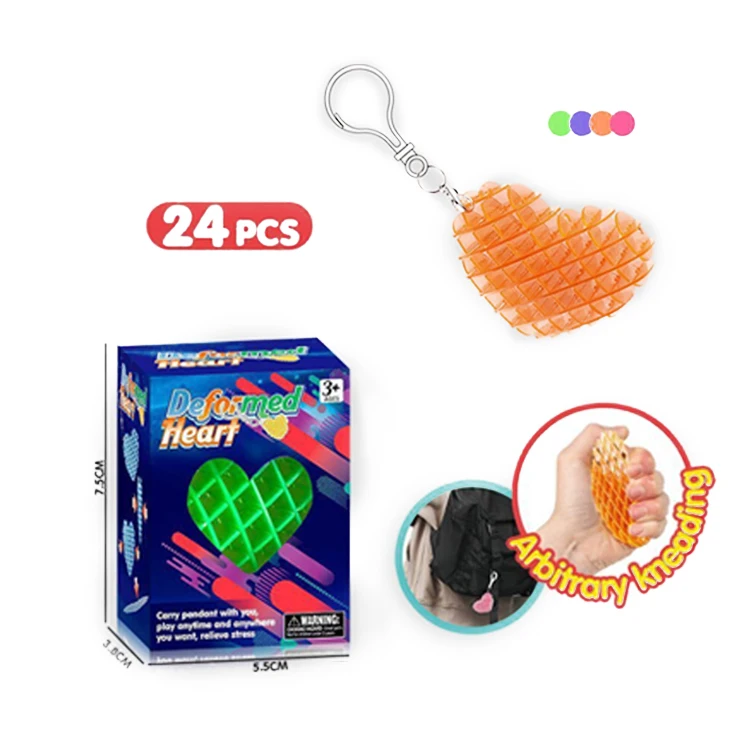 Бесплатная доставка товаров Dollartoy 24 шт. 4 цветные непоседы прессующая игрушка волшебное снятие стресса любовь стрейч сетчатый брелок