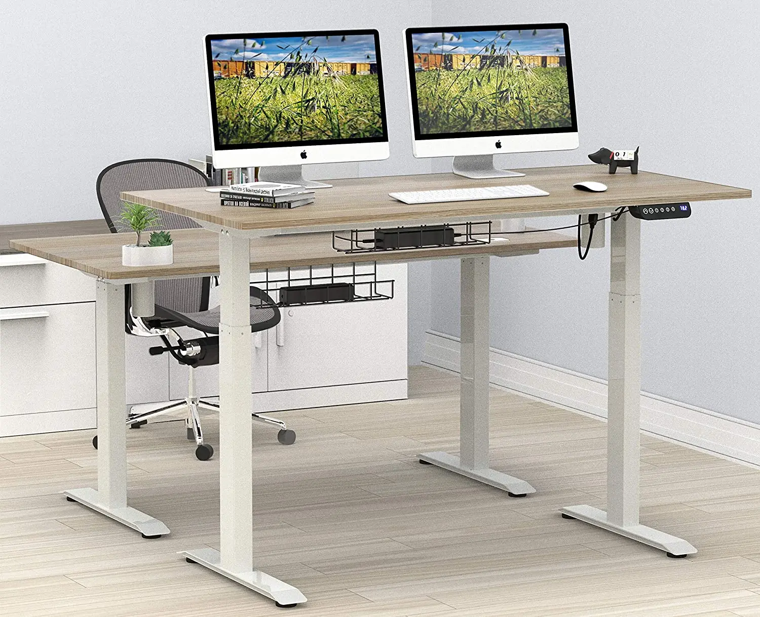 Modern design ergonomic electric standing table  dual motor sit standing desk height adjustable desk