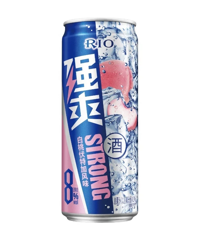 China sales 1 RIO Cocktail Fruit Drink premixed 8%Vol White peach Vodka flavor can330ml family bar Holiday Club dinner party KTV