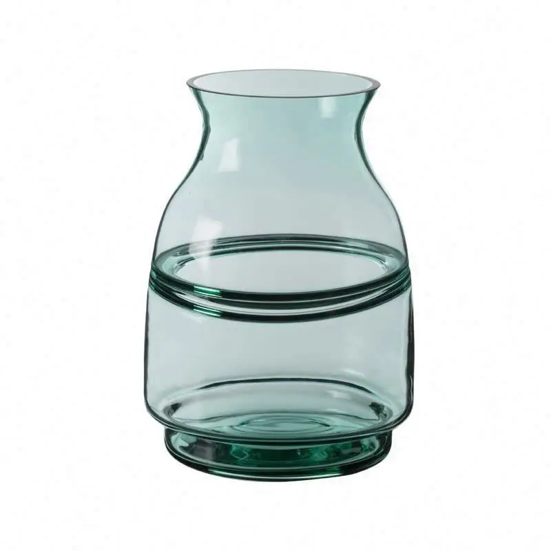 Honest supplier Lead free purple color glass vase blown with different height