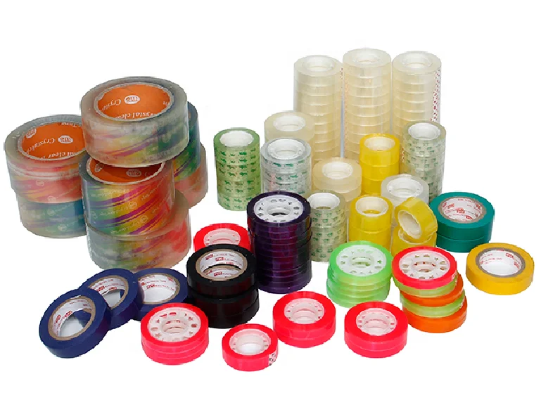 Factory wholesale BOPP Transparent and printing office school decoration super clear crystal Stationery tape desk tape sellotape