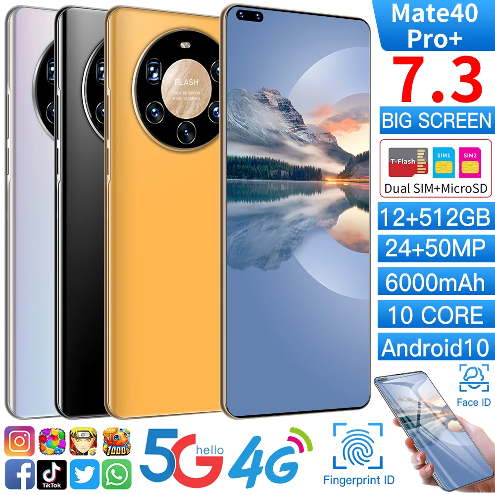  Смартфон Mate 40 Pro 12 + 512 ГБ 7 3 дюйма 6000 мА · ч Android 10