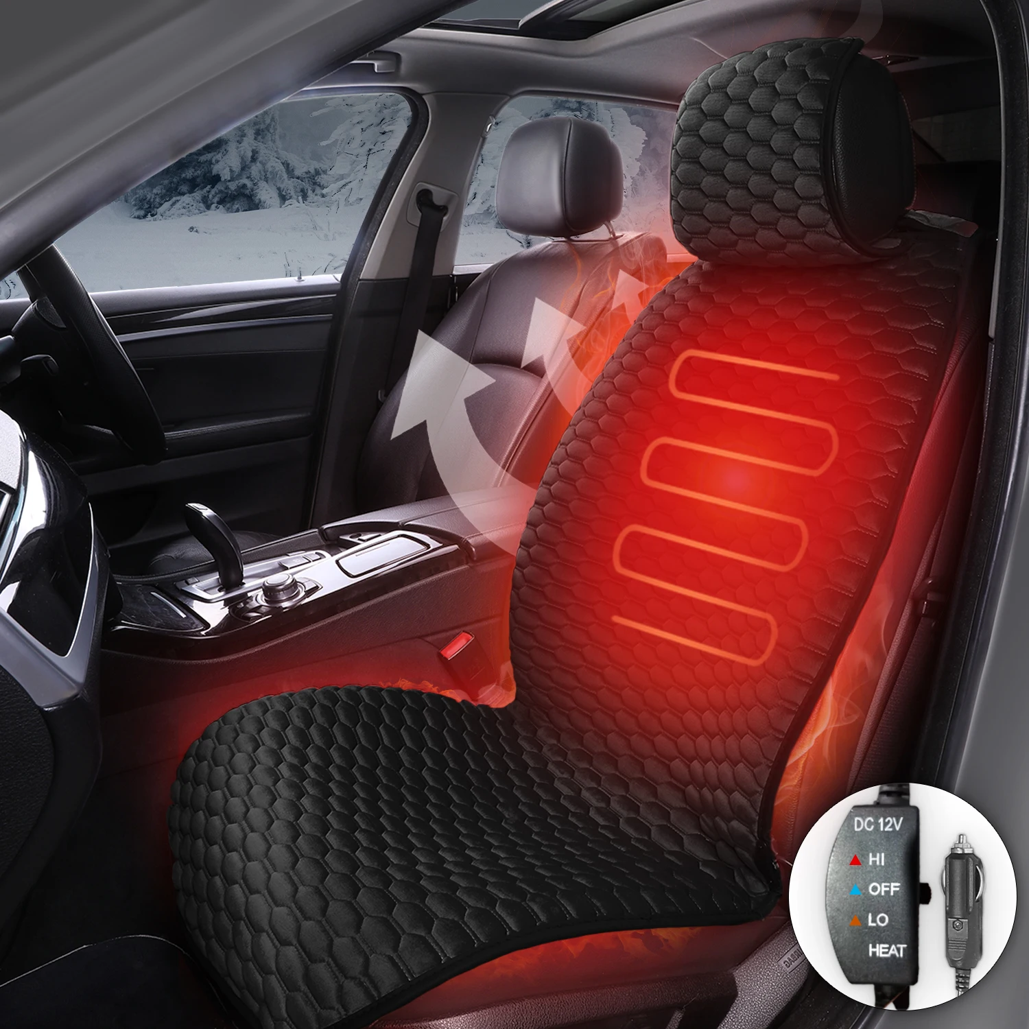 12V Safety Universal Kit Car Heated Seat Cushion Soft Cover Sitzbezug Pad Warming Car Seat Capes