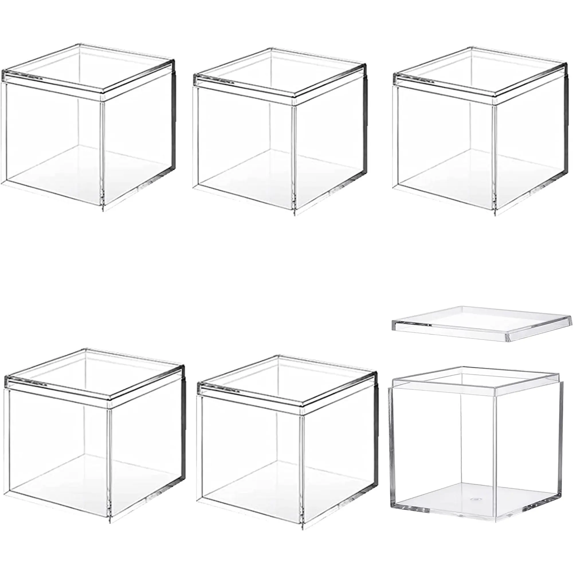 Hot Sale Square Transparent Clear Acrylic Candy Cube Favor Box Gift Box for Wedding