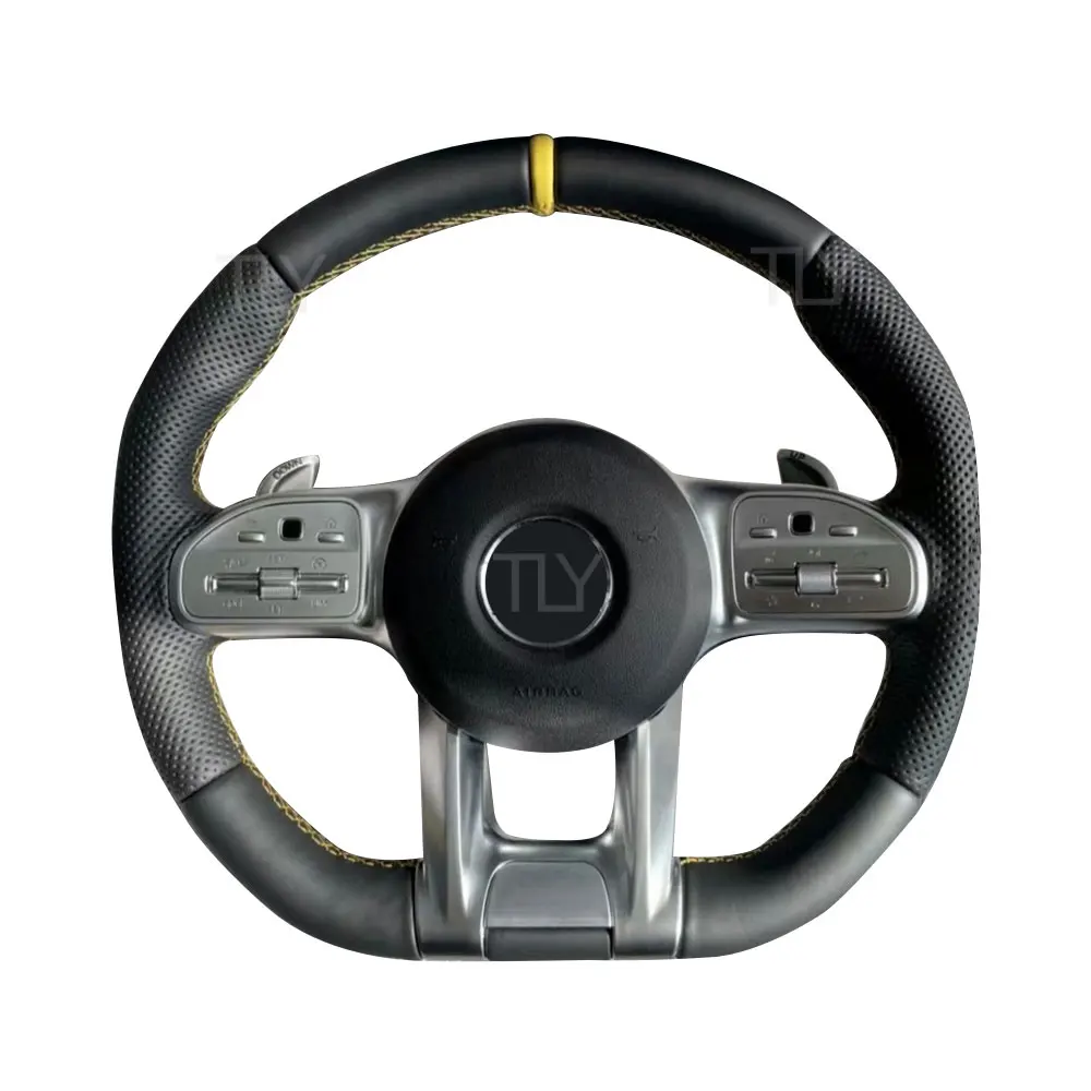 Кожаное Рулевое колесо для Mercedes C E Class W204 X204 W205 CLA X118 C238 X253 GLC 63 C63 E63 AMG
