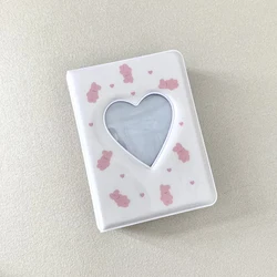 Cute Bear Photo Album 3 Inch Love Heart Hollow Picture Storage Case Kpop Card Binder Name Card Book Photocard Holder 40 Pockets