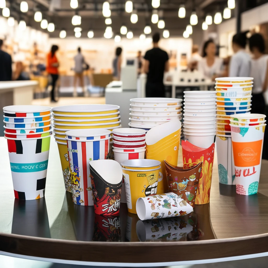 Disposable 30oz 46oz Reusable Cardboard paper  Printed Movie Night popcorn cups party