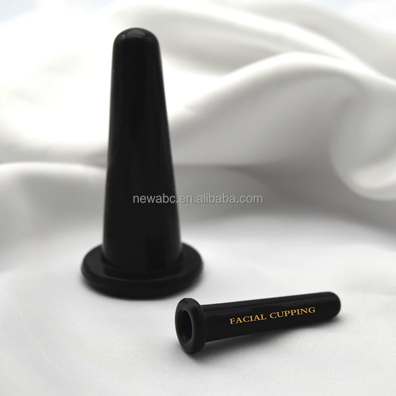 2Pcs Silicone Cupping Soft Suction Face Lifting Cup Black Cupping for Face Eye Neck Massage for Anti Cellulite Wrinkle remove