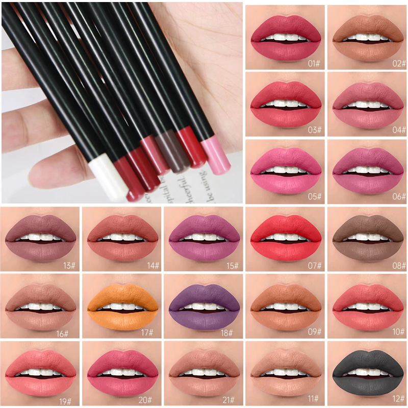 Best Makeup Supplier Custom With Your Logo High Quality Colorful High Pigment Long Lasting Lipliner No Name Waterproof Lip Liner