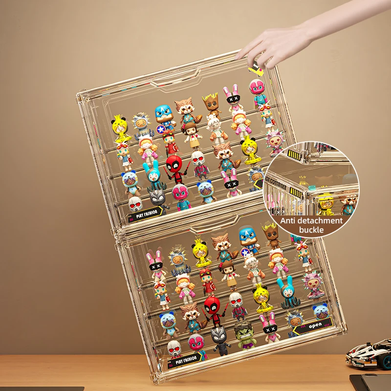 Blind Box Storage Display Stand Transparent Dustproof Lego Container Organizer Lego Container Box Display Case
