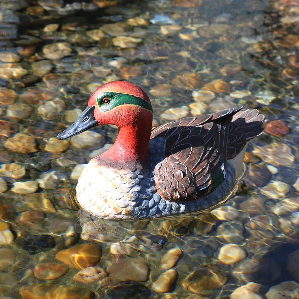 Floating Pond Decor Water Floating Ducks Artificial Resin Decoy Remote Controlled Floating Animal for Lawn Home Outdoor