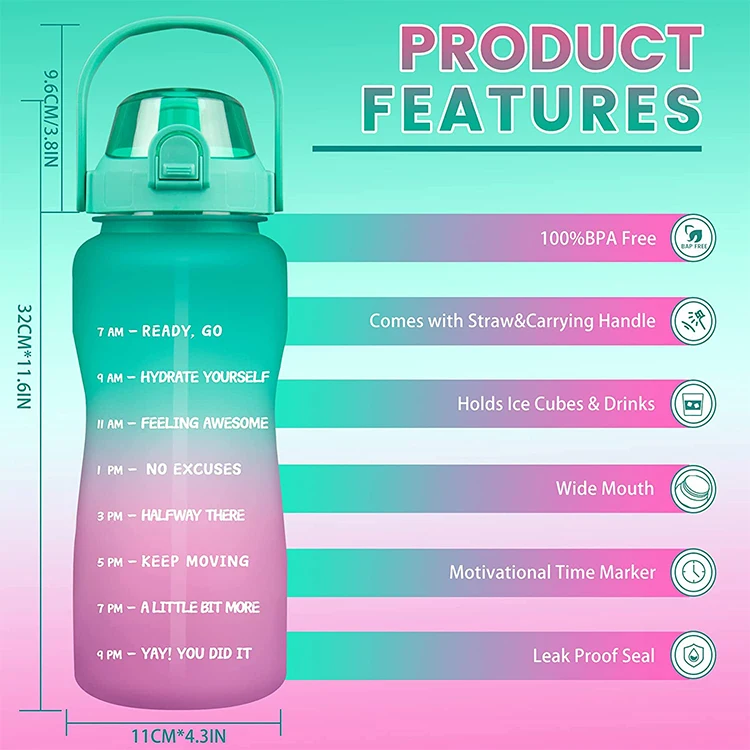 64 OZ/2L Water bottle Factory Wholesale SBR Diving Outdoor cup cover portable strap protective Sleeve With Strap