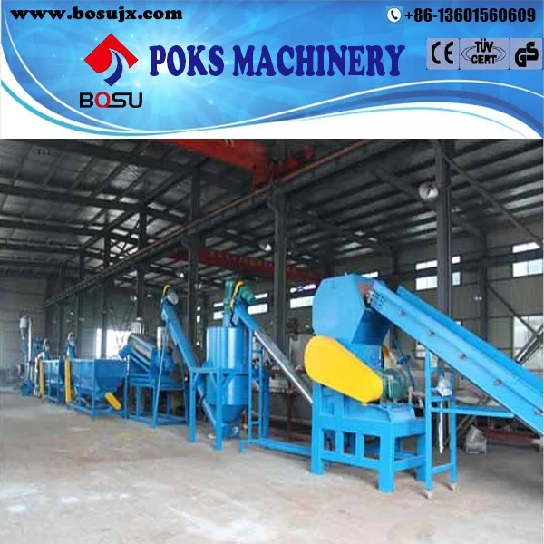 PP PE film bottle flaks crushing Washing drying Recycling Line