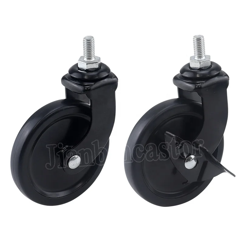 3-inch screw chrome-plated universal dining car castor wheel hotel restaurant restaurant trolley PP silent furniture caster