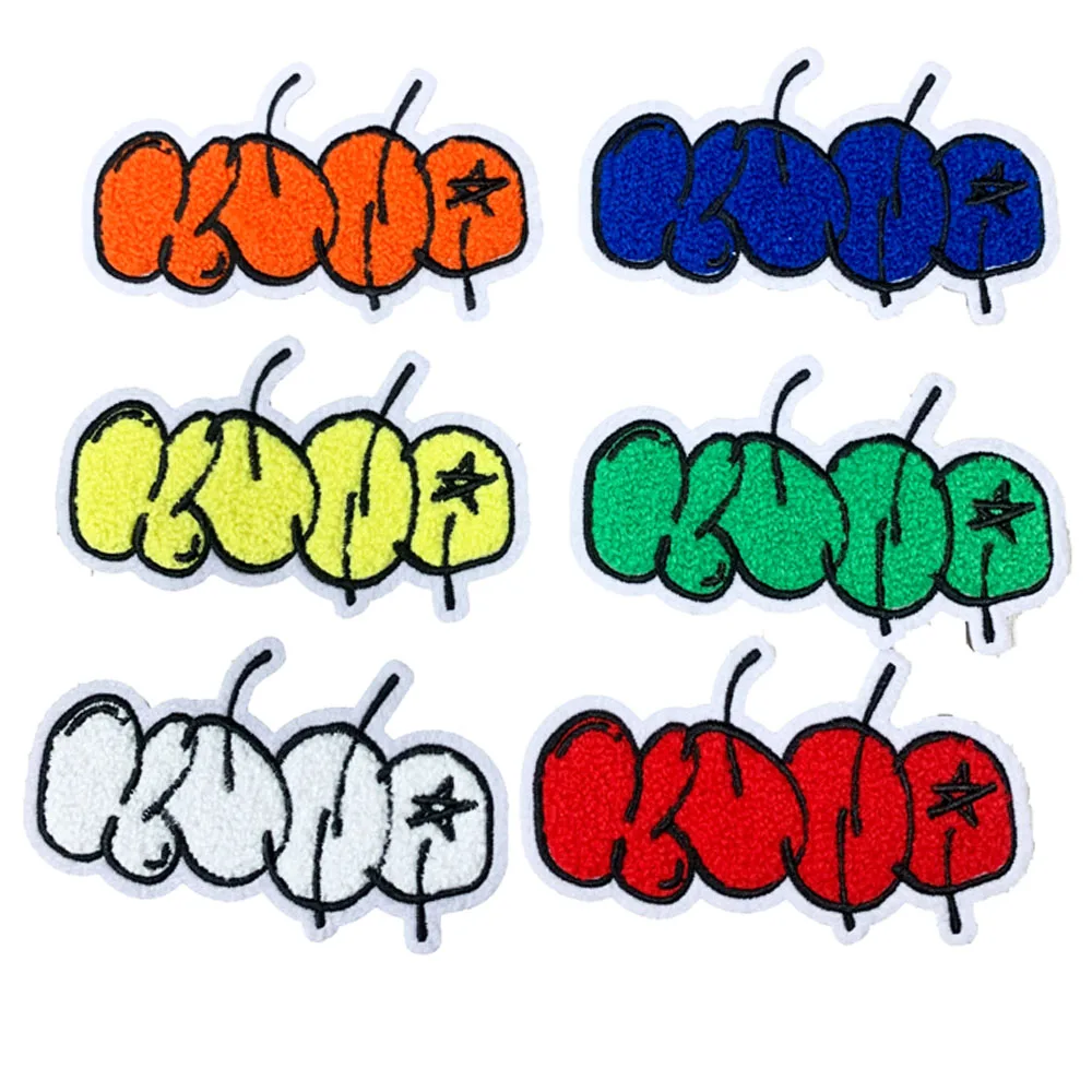 Wholesale High quality Yarn Custom Embroidery Chenille Patches Letters No Minimum for clothing