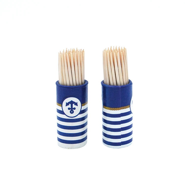 
Wholesale Food Grade Custom Disposable Bamboo Toothpicks With Paper Tubes Pots 