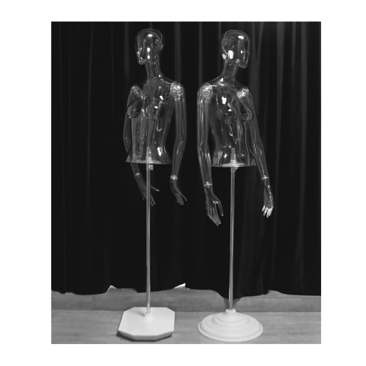 New Design clear Plastic Women Upper Body Transparent Mannequin Torso for Show