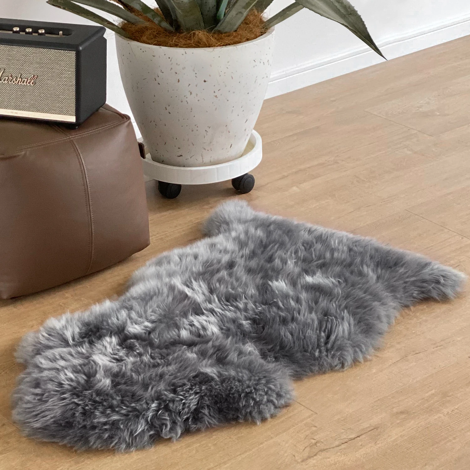 Unique design  winter super soft Australia  Sheepskin Rug Home Decorative dark gray Fur wool  for Bedroom and Living Room