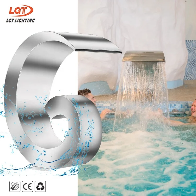 New Style Outdoor Stainless Steel Waterfalls Ornaments Swimming Pool Garden Fountain Waterfalls Spa Shower