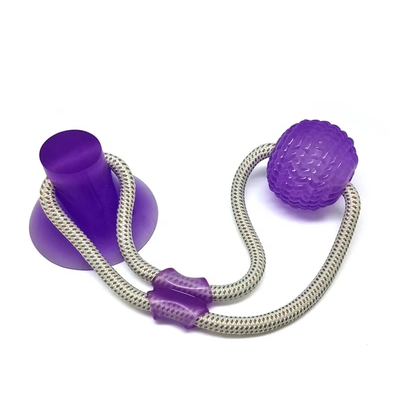 Amazon hot selling  teeth clean molar bite suction cup dog chew toy ball