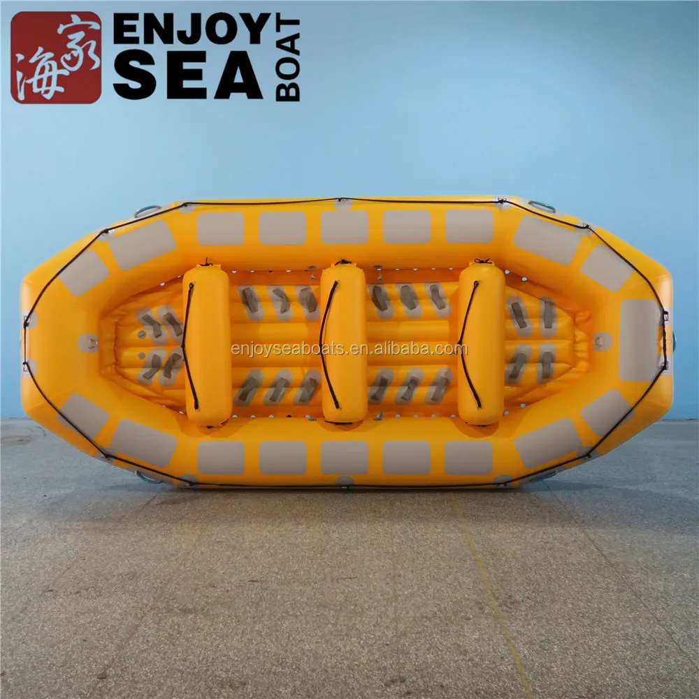 Large 10 person yellow rafting boats inflatable boats china /durable self bailing whitewater rafting  boat for drifting