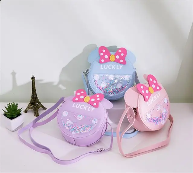 Милый мини-кошелек через плечо для маленьких девочек сумка из искусственной кожи с круглым и милым узором конфет модная детская детей