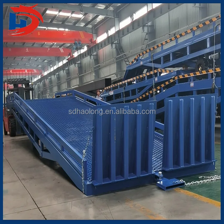 New Heavy Truck Ramp Mobile Boarding Bridge Steel Container Loading Forklift Ramp with Reliable Motor and Engine