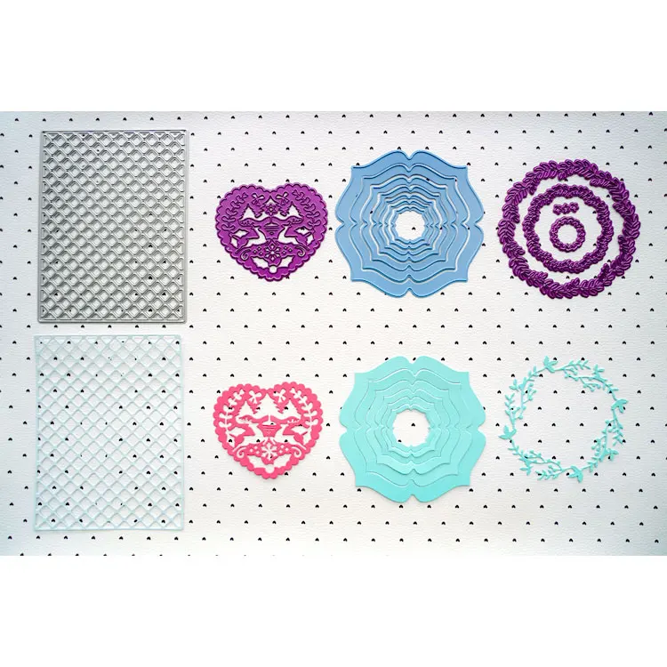 Metal Novelty Crafts Christmas Decoration Custom Diy Cards Template Metal Cutting Dies Sets With Paper