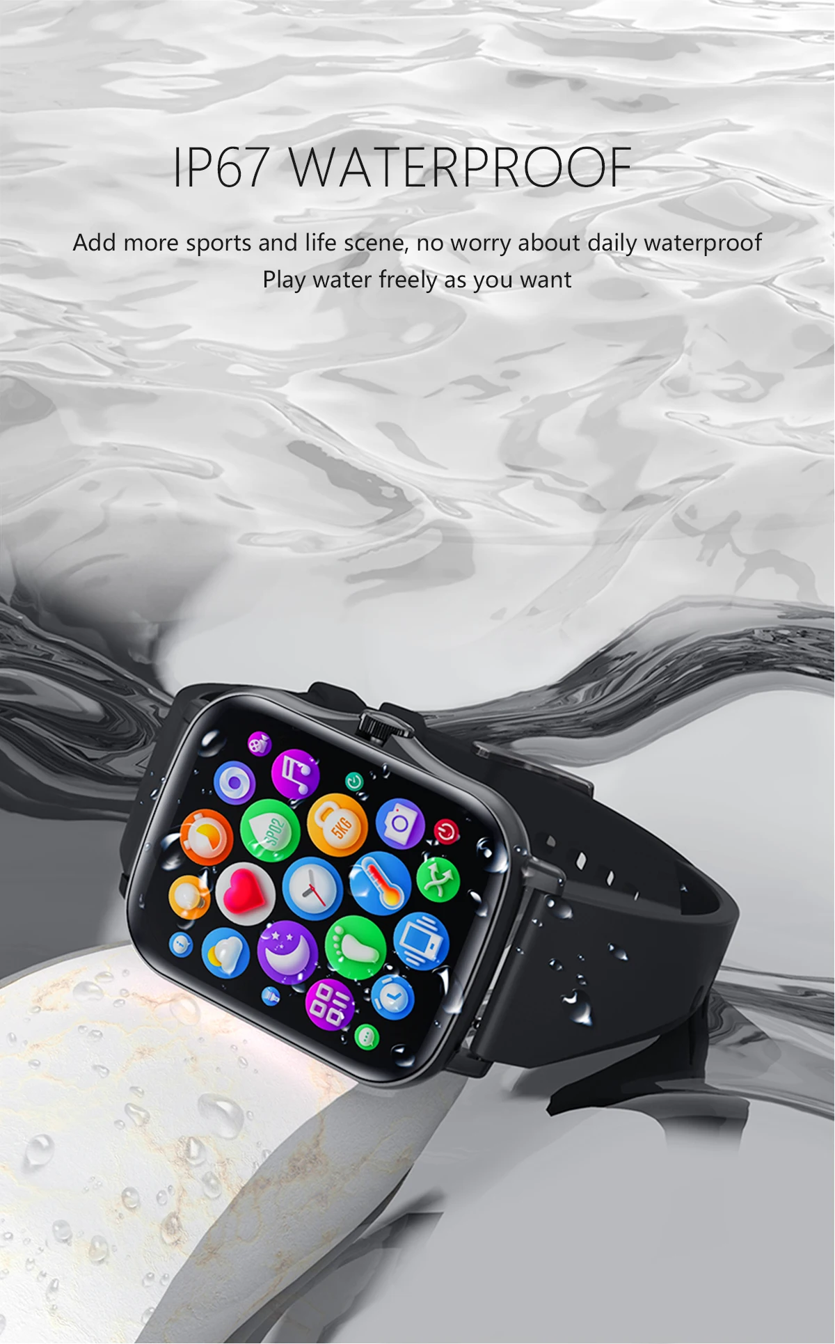 
2021 new Health and Fitness Smartwatch with Heart Rate Monitor step counting for Android iOS sport smart watchs 