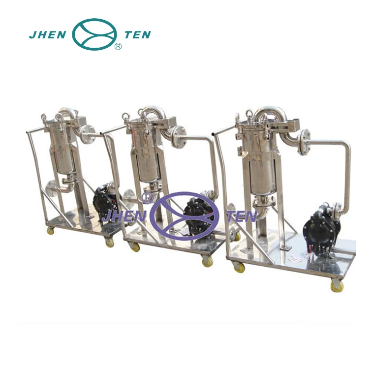 multi stage bag moveablefilter housing filtration system with cart