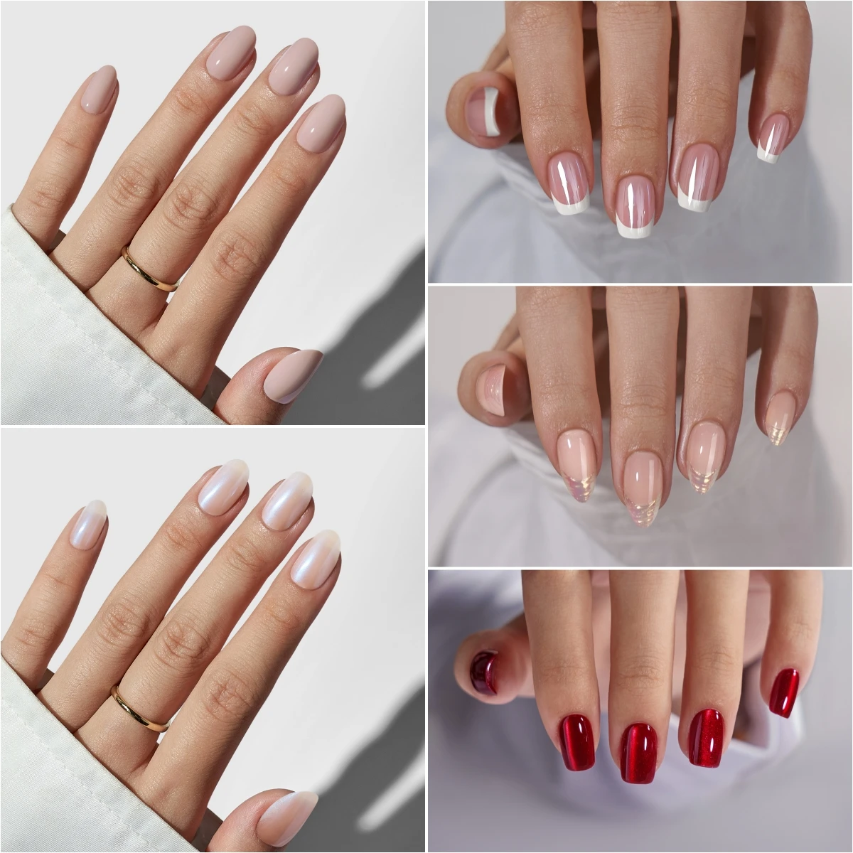 Custom Art Design Fake Nails Wholesale False Handmade Nails Stick On Short Square French Tip Soft Gel Christmas Press On Nail