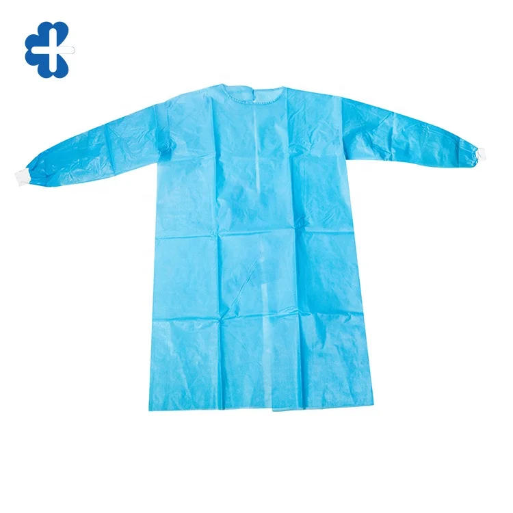 China Manufacturer Suning Ex-stock Yellow L Hot Sale  Disposable  Surgical Gown Isolation Gown