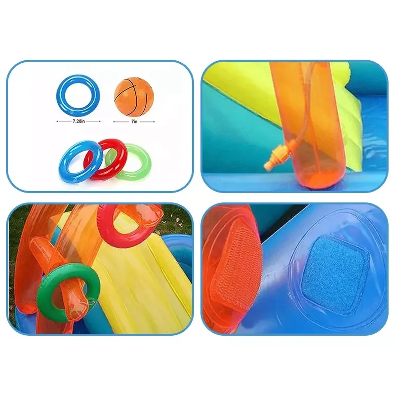 PVC Inflatable Basketball Splash/ Inflatable Basketball Stand Slide Play Center Swimming Pool for Kids