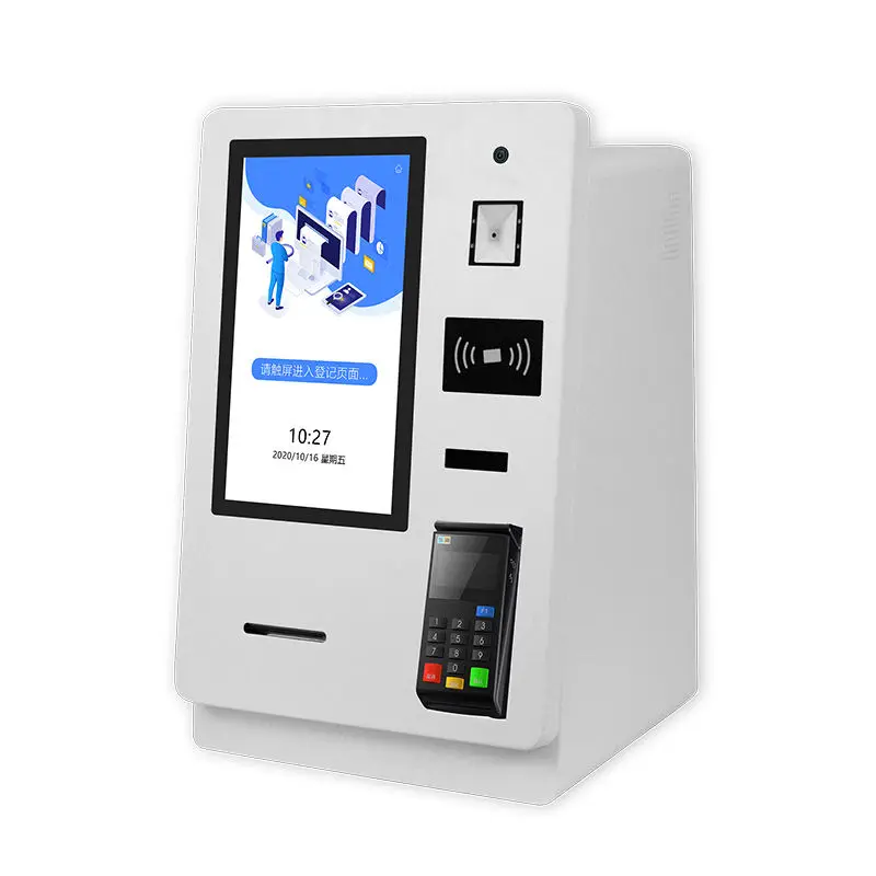 custom 15.6 inch automatic smart self service check in hotel payment kiosk with card dispenser passport scanner