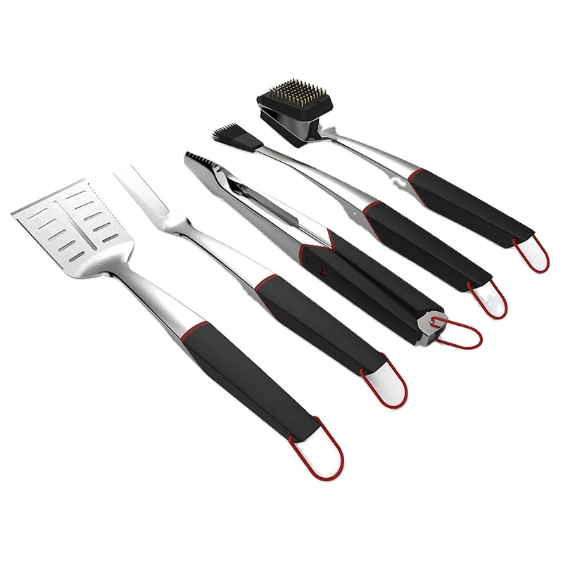 5 шт. из нержавеющей стали для барбекю из нержавеющей стали для кемпинга на открытом воздухе кухонная утварь набор для барбекю Посуда Набор инструментов для барбекю